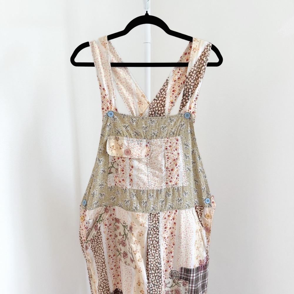 Blue Velvet Size Medium Patchwork Overalls (NEW) Prairie Bohemian Hippie - Picture 3 of 8